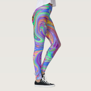 Leggings Arc-en-ciel pastel de couleurs Groovy Art Abstrait