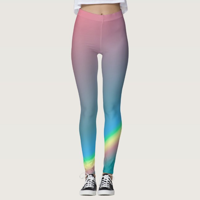 Leggings Arc-en-ciel rose et bleu (Devant)