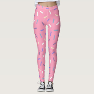 Leggings Arc-en-ciel rose saupoudrer confetti amusant color
