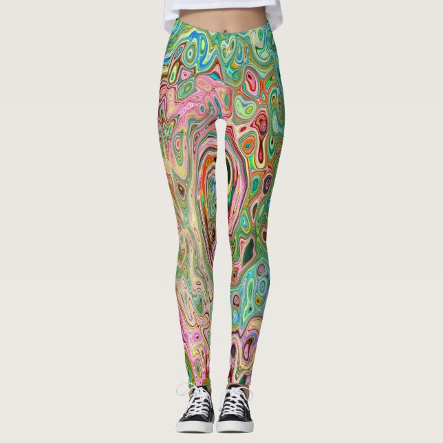 Leggings Arc-en-ciel Super coloré rétro (Devant)