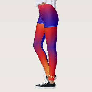 Leggings Arc-en-ciel vif personnalisé avec de faux shorts
