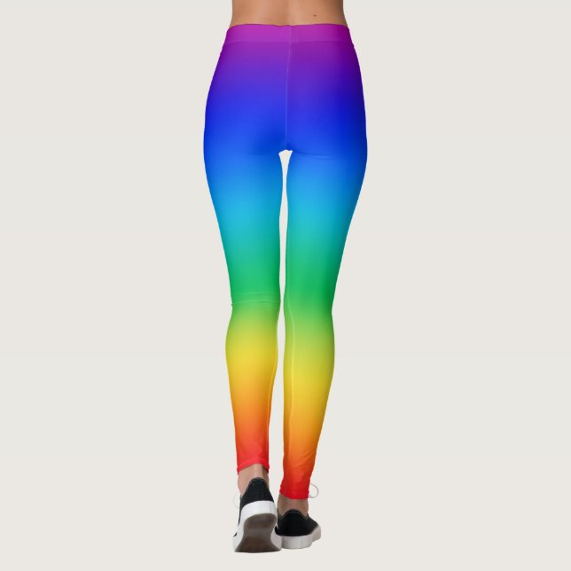 Leggings Arc-en-ciel violet haut, fond rouge (Dos)