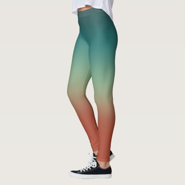 Leggings Ardoise foncée rustique gris brun turquoise dégrad (Gauche)