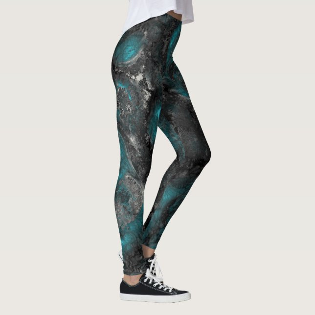 Leggings Argent et Turquoise (Droite)