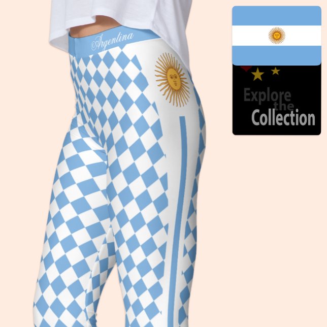Leggings Argentine leggings, soleil, mode, drapeau argentin (Créateur téléchargé)