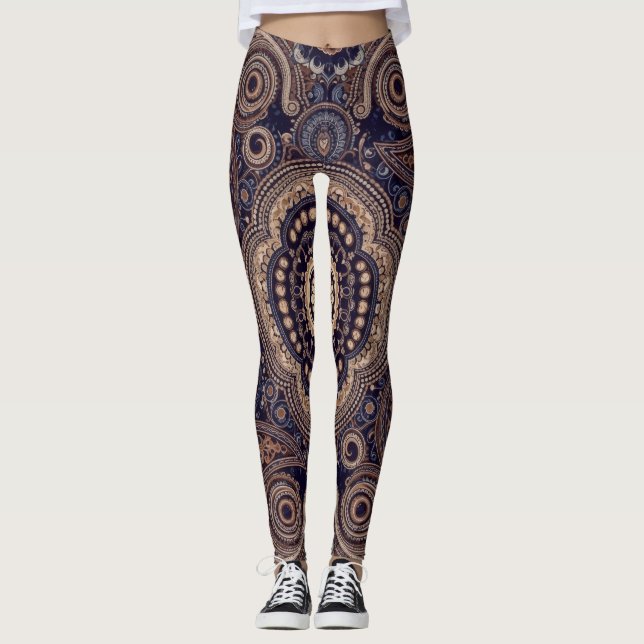 Leggings Aria Grace Indigo Marigold Paisley Tapestry (Devant)