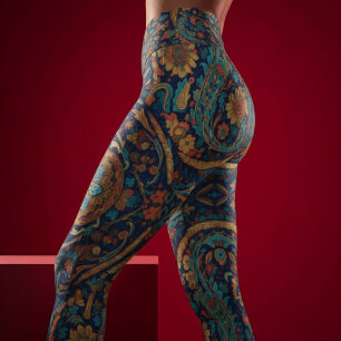 Leggings Aria Grace Majestueux Indigo Paisley Boho