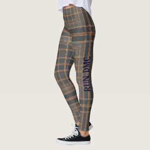 Leggings Aria Grace Urbaine Grille de Cuivre Motif à Carrea