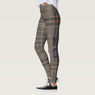 Leggings Aria Grace Urbaine Grille de Cuivre Motif à Carrea