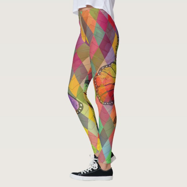 Leggings Arlequin Arlequin Arlequin Arc en Ciel et Papillon (Gauche)