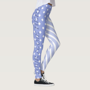 Leggings Arlequin bleu clair à demi et demi Motif