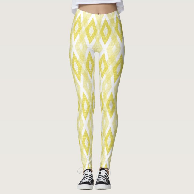 Leggings Arlequin Jaune Clair Motif (Devant)