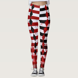 Leggings Arlequin sanglant Jambes noires, blanches et rouge