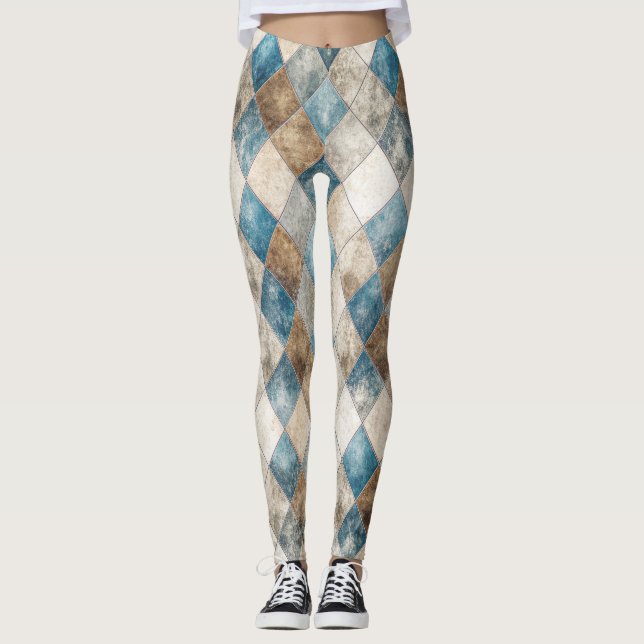 Leggings arlequins en détresse (Devant)