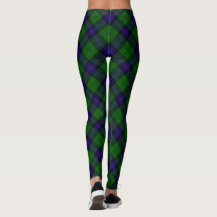 Leggings Armstrong tartan bleu et vert plaid