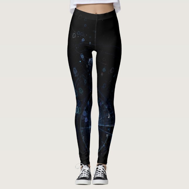 Leggings Arrière - plan Abstrait bleu noir (Devant)