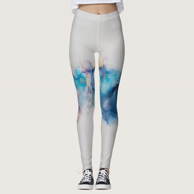 Leggings Arrière - plan Abstrait de l'encre d'alcool (Devant)