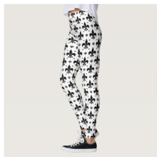 Leggings Arrière - plan blanc Fleur-de-lis Motif design