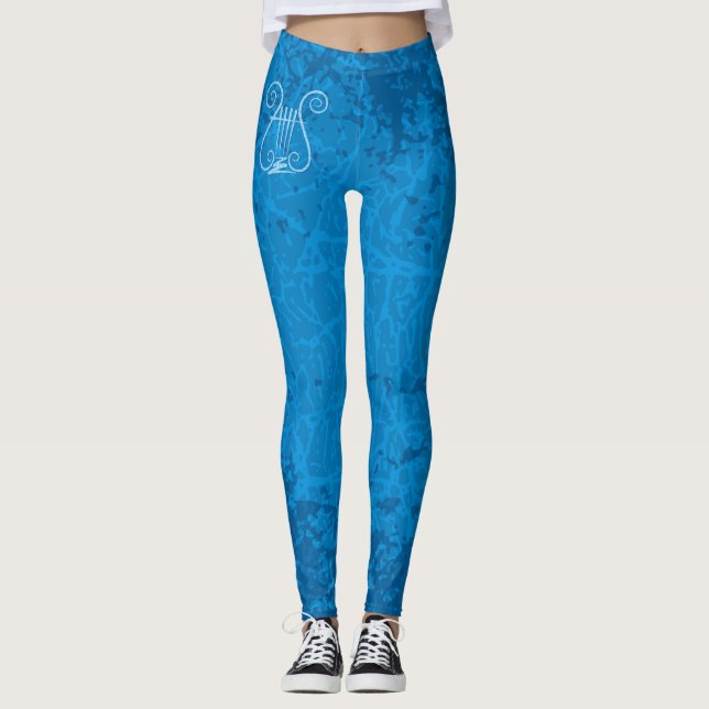 Leggings Arrière - plan Blue Lyre (Devant)