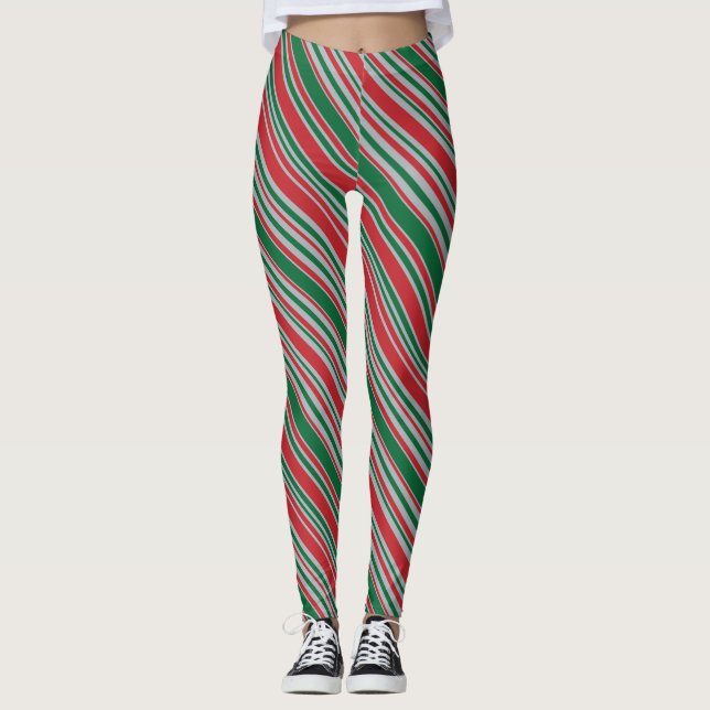 Leggings Arrière - plan de bandes diagonales (Devant)