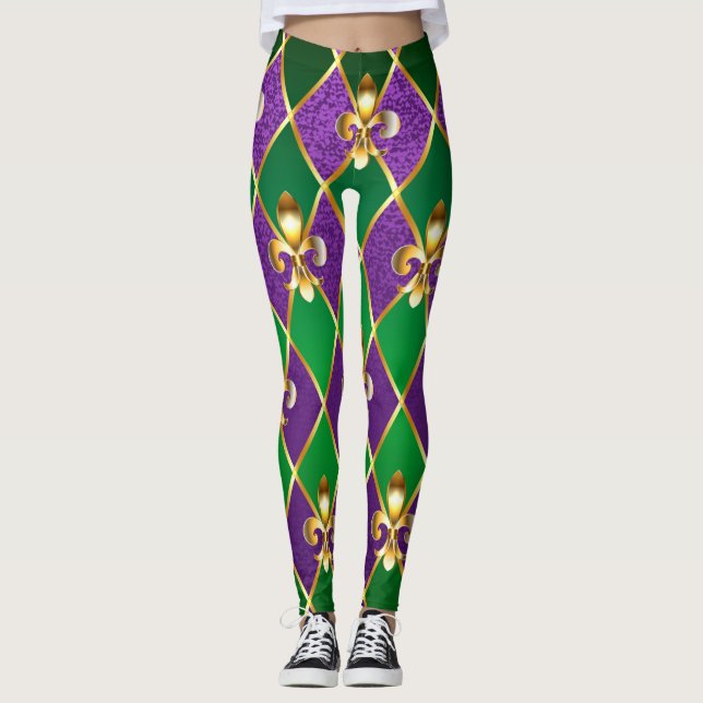 Leggings Arrière - plan de bijoux Mardi Gras (Devant)