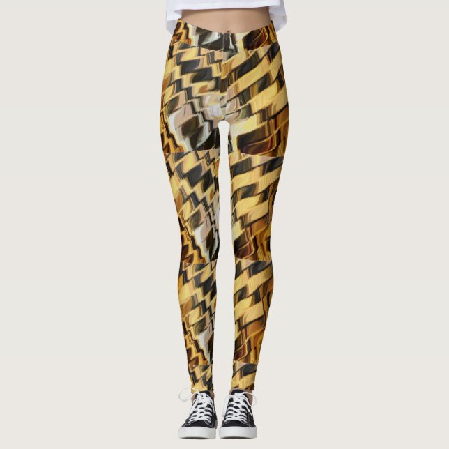 Leggings arrière - plan de bronze d'or (Devant)