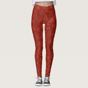 Leggings Arrière - plan de Noël Motifs sans couture