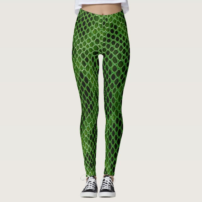 Leggings Arrière - plan de peau de serpent exotique (Devant)