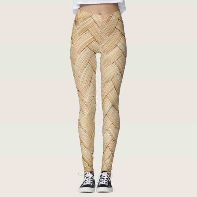 Leggings Arrière - plan de texture Abstraite en bambou tiss (Devant)