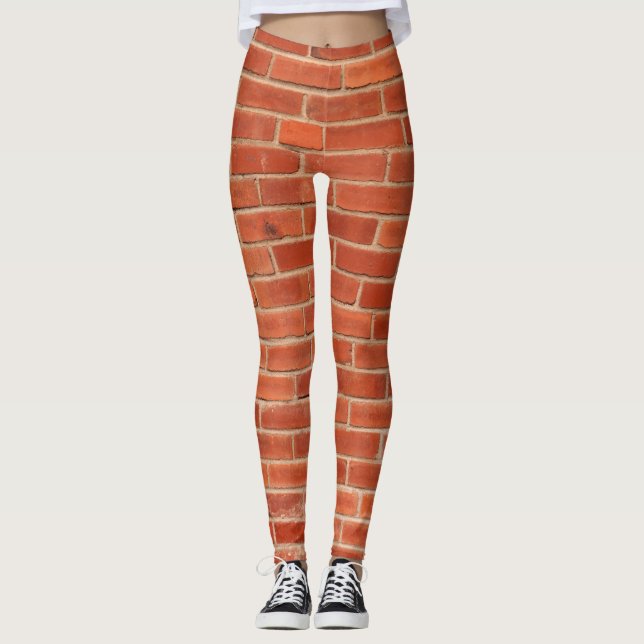 Leggings Arrière - plan de texture de mur en briques rouges (Devant)