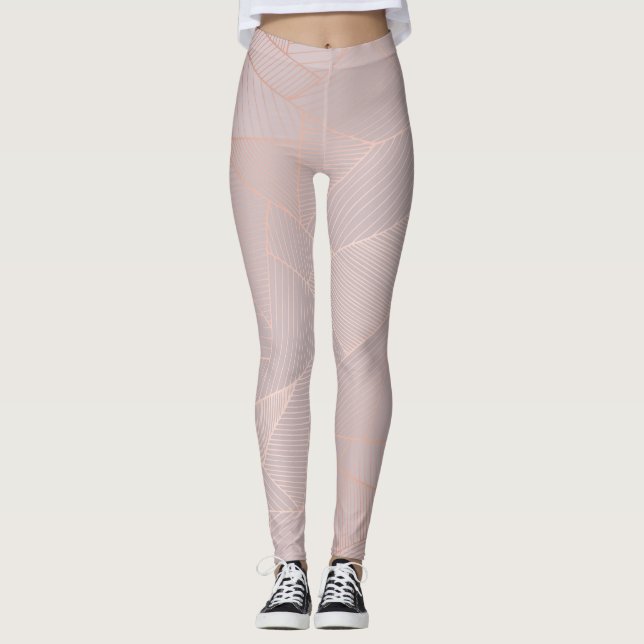 Leggings arrière - plan décoratif or rose, élégant. (Devant)