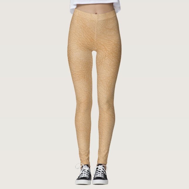 Leggings Arrière - plan marron clair, texture cuir. (Devant)