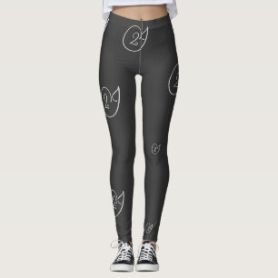 Leggings Arrière - plan noir à plusieurs logos '2J'