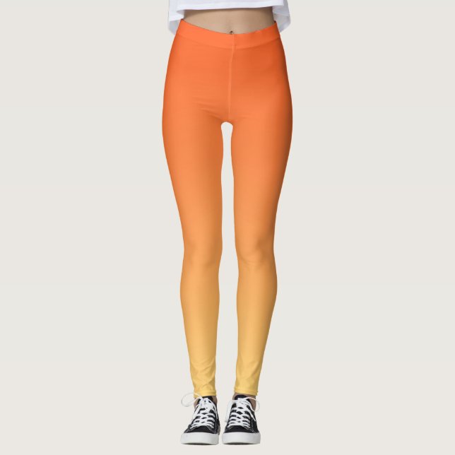 Leggings Arrière - plan orange et jaune (Devant)