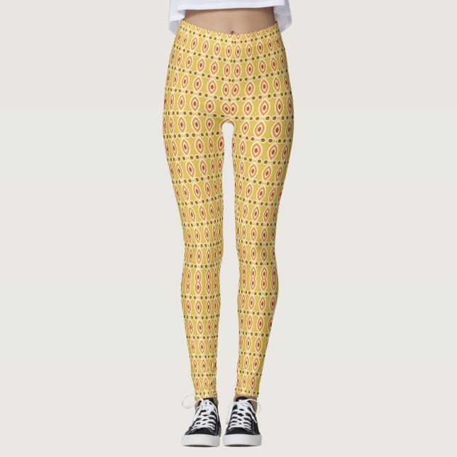 Leggings Arrière - plan orange et jaune vif (Devant)