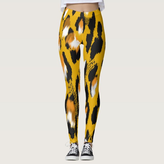 Leggings Arrière - plan Poster de animal Leopard Texture (Devant)