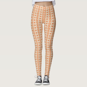 Leggings Arrière - plan rayé orange et blanc avec