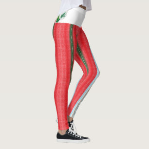 Leggings arrière - plan rayé rouge et vert