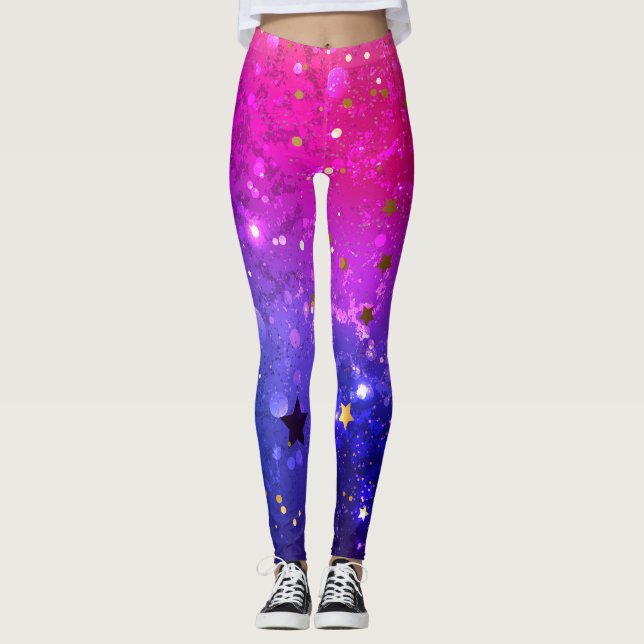 Leggings Arrière - plan rose brillant (Devant)