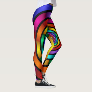 Leggings Arrondi et psychédélique coloré Art moderne fracta