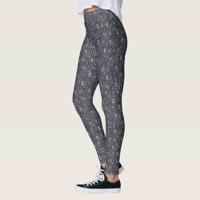 Leggings Arrosage sur métal gris bleu (Gauche)