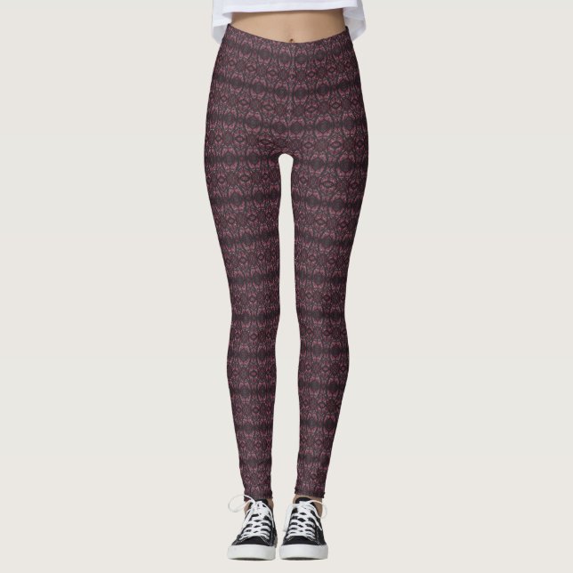 Leggings Art abstrait aquarelle rouge foncé rouge (Devant)
