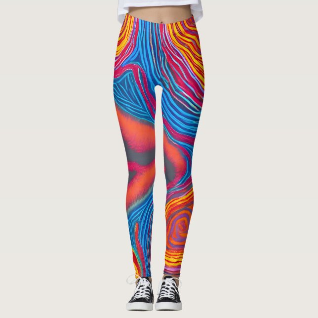 Leggings Art Abstrait autochtone Vol 03 (Devant)