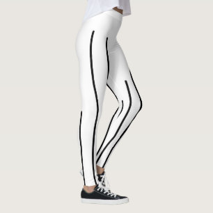 Leggings Art Abstrait Black White Lines Minimalisme