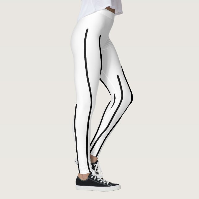 Leggings Art Abstrait Black White Lines Minimalisme (Droite)