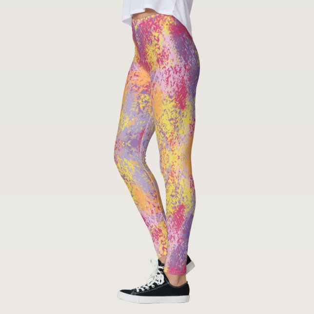 Leggings Art Abstrait brillant et coloré (Gauche)
