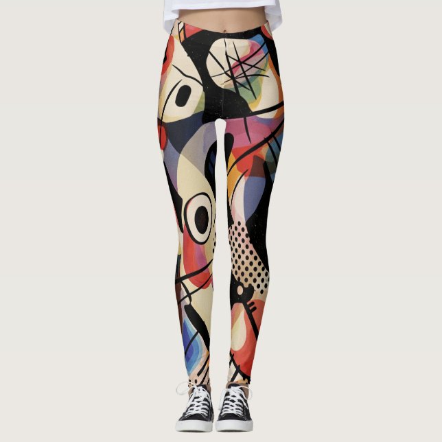 Leggings Art Abstrait Cinétique Vibrant (Devant)
