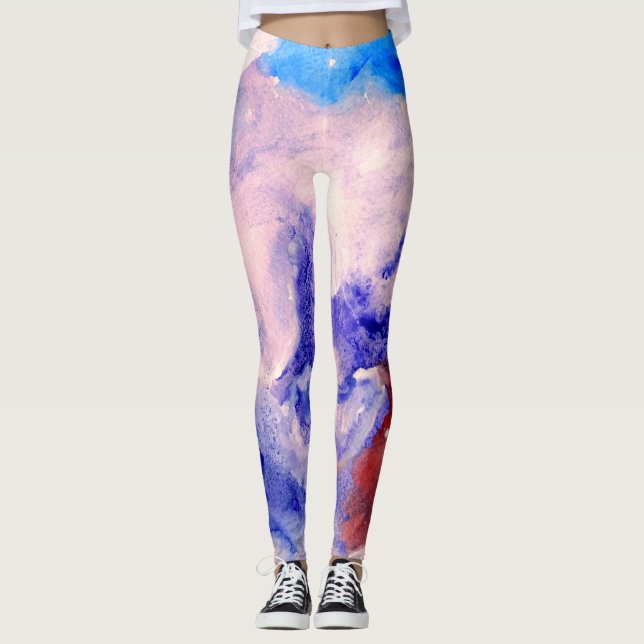 Leggings Art abstrait d'aquarelle (Devant)