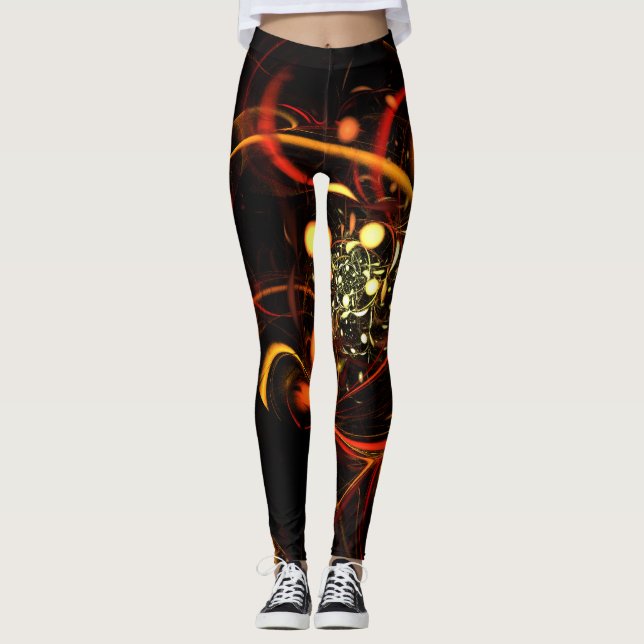 Leggings Art abstrait de battement de cœur (Devant)