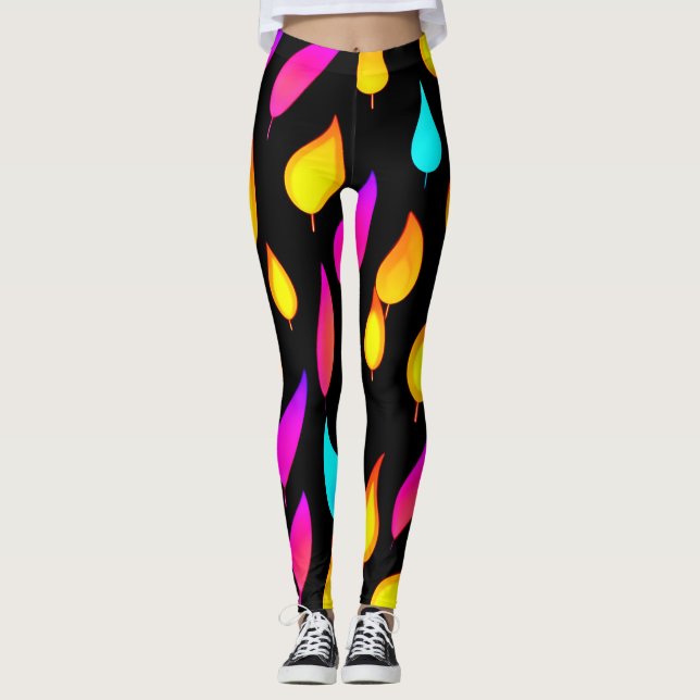 Leggings Art Abstrait de flamme (Devant)
